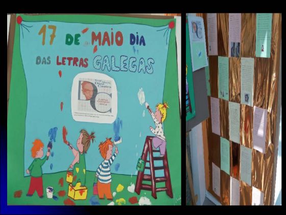 Los niños de la escuela infantil de Pontecesures celebran el día de las letras gallegas por adelantado.