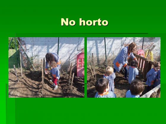 En la huerta de la escuela infantil de Pontecesures