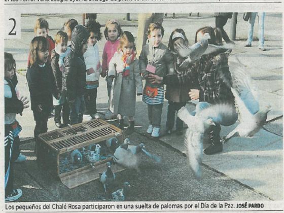 LOS CUQUIÑOS DE LA ESCUELA INFANTIL MUNICIPAL DE PONTEDEUME "CHALET ROSA" CELEBRARON EL DIA MUNDIAL DE LA PAZ