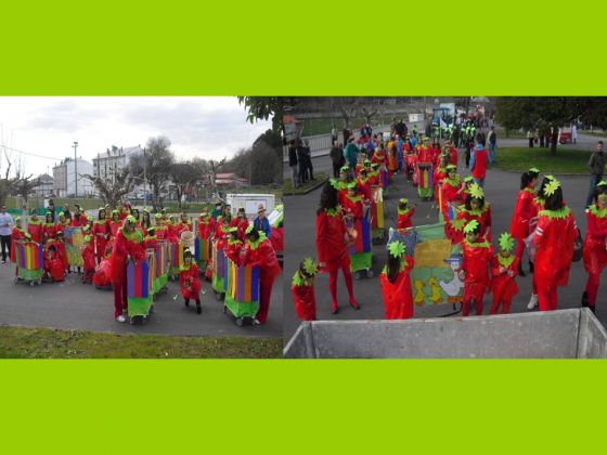 LA ESCUELA INF MUN. DO SAVIÑAO PARTICIPA POR PRIMEIRA VEZ EN EL TRADICIONAL DESFILE DE COMPARSAS DE ESCAIRON